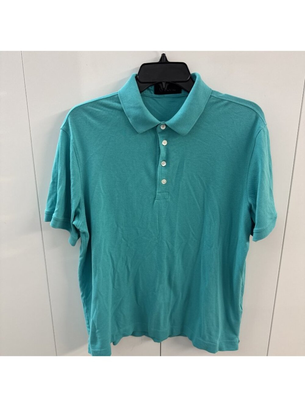 G Fore Polo Shirt Aqua Blue Short Sleeve Cotton Blend Knit Stretch Size Medium